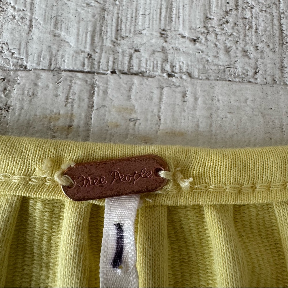 Free People Yellow Ribbed Button Cardigan - Picture 4 of 9